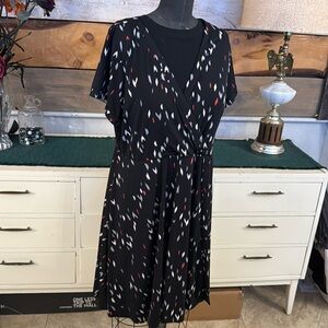 Torrid Black Pattern Dress Wrap-around